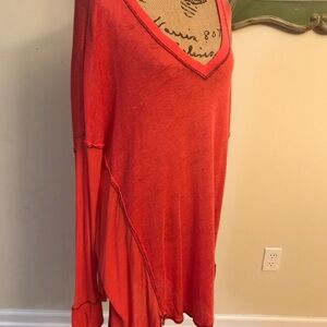 🌸Free People “Washed Red” Flowing Top